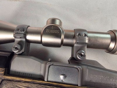9381Ruger Ranch, Target, 222 Cal, muzzle brake, laminated thumb hole stock, Burris scope 4.5x14x40, 2 mags, More pictures at DawsonsDoubles DOT COM - Image 19 of 25