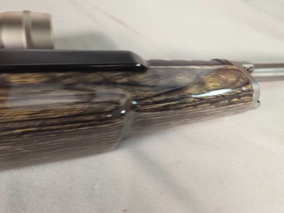 9381Ruger Ranch, Target, 222 Cal, muzzle brake, laminated thumb hole stock, Burris scope 4.5x14x40, 2 mags, More pictures at DawsonsDoubles DOT COM - Image 13 of 25