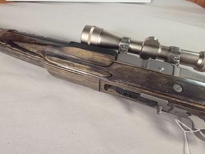 9381Ruger Ranch, Target, 222 Cal, muzzle brake, laminated thumb hole stock, Burris scope 4.5x14x40, 2 mags, More pictures at DawsonsDoubles DOT COM - Image 21 of 25