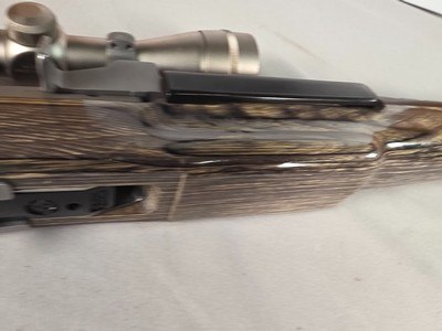 9381Ruger Ranch, Target, 222 Cal, muzzle brake, laminated thumb hole stock, Burris scope 4.5x14x40, 2 mags, More pictures at DawsonsDoubles DOT COM - Image 23 of 25