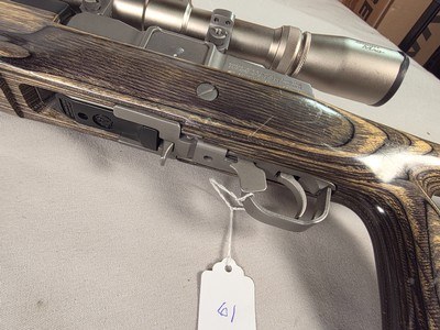 9381Ruger Ranch, Target, 222 Cal, muzzle brake, laminated thumb hole stock, Burris scope 4.5x14x40, 2 mags, More pictures at DawsonsDoubles DOT COM - Image 10 of 25