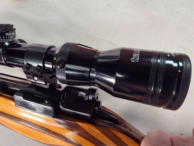 9380 Mauser Model 98 custom, 22-250, 24” barrel, bi pod, laminated stock, light trigger, custom bolt knob, cheek piece, tasco 4x16,More pictures at - Image 14 of 24