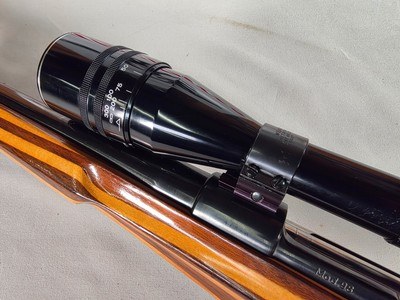 9380 Mauser Model 98 custom, 22-250, 24” barrel, bi pod, laminated stock, light trigger, custom bolt knob, cheek piece, tasco 4x16,More pictures at - Image 13 of 24