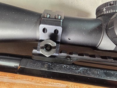9397Browning Medallion, T-bolt, 300 Win Mag, 24” Barrels, 2 “ muzzle brake, rosewood caps, maple tiger stripped wood, AA+ stock, Leopold VX3HD 3.5x1 - Image 10 of 25