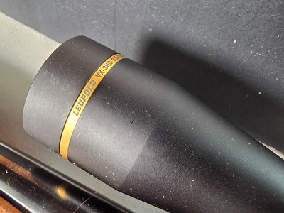 9398Browning X Bolt, 270 Cal, 22” barrel, Rosewood cap, muzzle brake, Leupold 3.5x10x40 , Tiger striped wood, with box, More pictures AT DawsonsDoub - Image 17 of 25