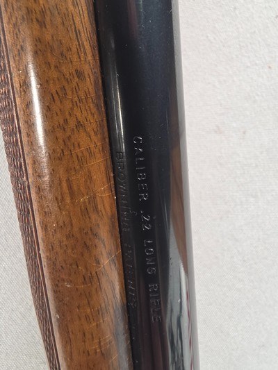 9382Browning SA 22 Long Rifle, 22” barrel, flip up sight, loads though the butt stock, More pictures at DawsonsDoubles DOT COM - Image 11 of 21
