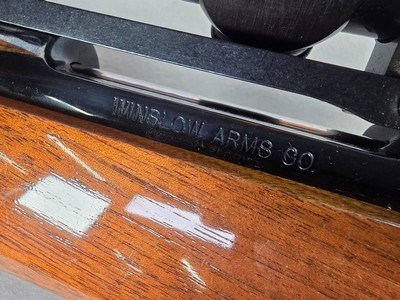 9385Winslow rifle 243 cal, 24 “ barrel, Winslow shield, rosewood caps, cheek piece, Leupold Vari X II 3x9x40.More pictures at DawsonsDoubles DOT C - Image 13 of 25