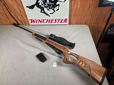 9384Winchester XPR 270 Cal, 22” Barrel, muzzle brake, laminated thumb hole stock, 2 mags, bolt action, Sight Mark Wrath Digital Night vision scope, - Image 3 of 25