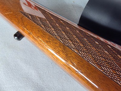 9387 Winslow Rifle prototype, 7MM Rem mag, rosewood type cheek piece, Burris Full Field II 3x9x40, More pictures at DawsonsDoubles DOT COM - Image 15 of 25