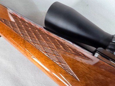 9387 Winslow Rifle prototype, 7MM Rem mag, rosewood type cheek piece, Burris Full Field II 3x9x40, More pictures at DawsonsDoubles DOT COM - Image 14 of 25