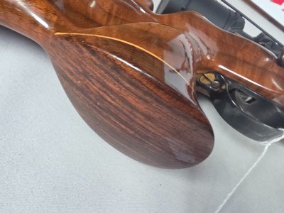 9417Mauser 98 Custom, 240 cal mag, rosewood cap, cheek piece, Hardline crimson trace 4x12x40, thumb hole stock, More pictures at DawsonsDoubles Dot - Image 23 of 25