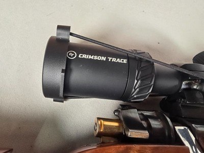 9417Mauser 98 Custom, 240 cal mag, rosewood cap, cheek piece, Hardline crimson trace 4x12x40, thumb hole stock, More pictures at DawsonsDoubles Dot - Image 21 of 25