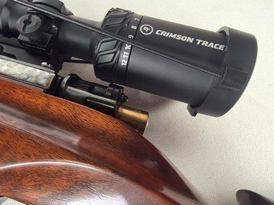 9417Mauser 98 Custom, 240 cal mag, rosewood cap, cheek piece, Hardline crimson trace 4x12x40, thumb hole stock, More pictures at DawsonsDoubles Dot - Image 5 of 25