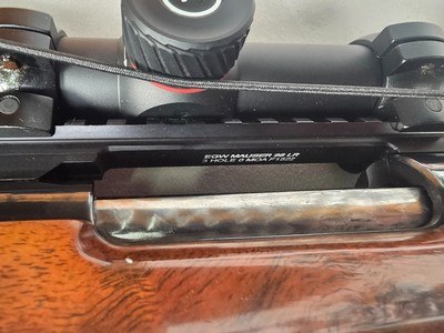 9417Mauser 98 Custom, 240 cal mag, rosewood cap, cheek piece, Hardline crimson trace 4x12x40, thumb hole stock, More pictures at DawsonsDoubles Dot - Image 20 of 25