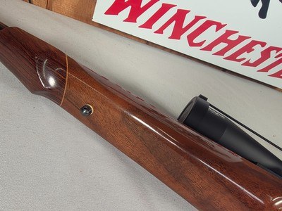 9417Mauser 98 Custom, 240 cal mag, rosewood cap, cheek piece, Hardline crimson trace 4x12x40, thumb hole stock, More pictures at DawsonsDoubles Dot - Image 14 of 25