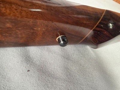 9417Mauser 98 Custom, 240 cal mag, rosewood cap, cheek piece, Hardline crimson trace 4x12x40, thumb hole stock, More pictures at DawsonsDoubles Dot - Image 17 of 25