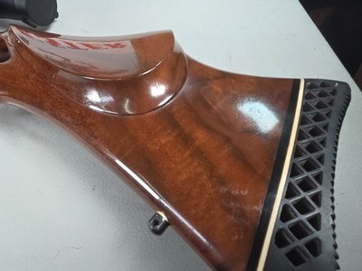9417Mauser 98 Custom, 240 cal mag, rosewood cap, cheek piece, Hardline crimson trace 4x12x40, thumb hole stock, More pictures at DawsonsDoubles Dot - Image 2 of 25