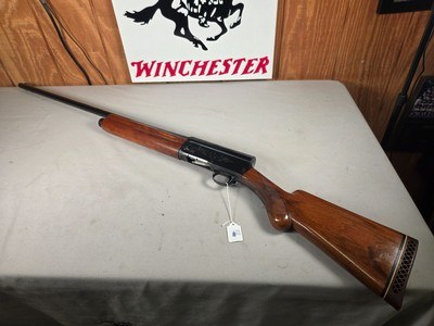 9416Browning Belgium A5, 12 gauge magnum, 30” barrel, FULL choke, Round knob, long tang, Browning butt pad, all original, plan barrel, some crazing,
