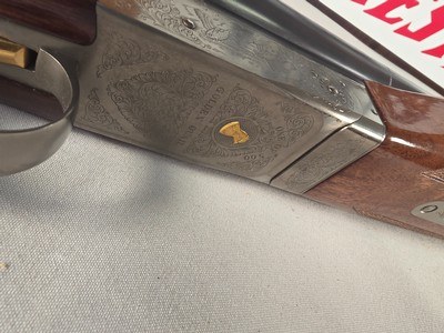 9021 Winchester Model 23 Golden Quail, 20 Gauge, 26” barrels, IC/MOD, only 500 made, this is number 82, beautiful wood AAA+++ feather crotch, 14 1/4 L - Image 23 of 25