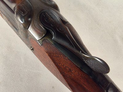 9436 Merkel Custom one of a kind, 12 gauge, scalloped receiver, cocking indicator,full/full fixed chokes, cheek piece, sling swivels, ejectors, gree - Image 13 of 25