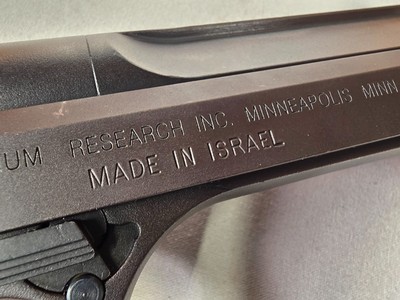 9440Desert Eagle VII 44 magnum, 6” Barrel, adjustable rear sight and trigger, 1995 Manufacture in Israel, 2 magazines, original case, excellent cond - Image 12 of 20