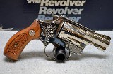 Smith & Wesson ~ 36-7 Custom Engraved Nickel Plated ~ .38 S&W Sp.