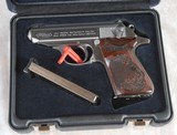 Walther PPK/S Inox .380 pistol with box, 2 mags, custom grips, holster, etc