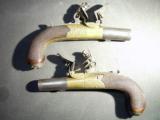 Matched Pair of Queen Ann Flintlock Pocket Pistols by H. Nock of London With Barrel Wrench - 1 of 15