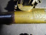 Matched Pair of Queen Ann Flintlock Pocket Pistols by H. Nock of London With Barrel Wrench - 11 of 15