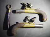 Matched Pair of Queen Ann Flintlock Pocket Pistols by H. Nock of London With Barrel Wrench - 15 of 15