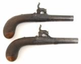 "English pair of box lock folding trigger percussion pistols (AH2461)" - 2 of 8