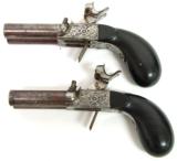"Pair of French side by side pocket pistols. (AH2733)" - 5 of 17