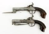 Pair of German? Percussion spring bayonet pistols (AH3571) - 1 of 10