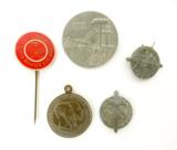 Four Assorted Nazi Tinnies and Pin (MM805) - 1 of 2