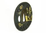 Kinko Tsuba Warrior by River with Oni (MGJ43) - 3 of 4