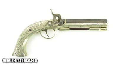 "Large All Metal Stocked Percussion Pistol Marked Hyde and Goodrich .50 Caliber (AH4312)"