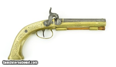 "Large All Metal Stocked Percussion Pistol Marked Hyde and Goodrich (AH4310) DTX"