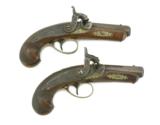 "Unique Pair of Henry Derringers with Sculpted Muzzles (AH4517)" - 1 of 6