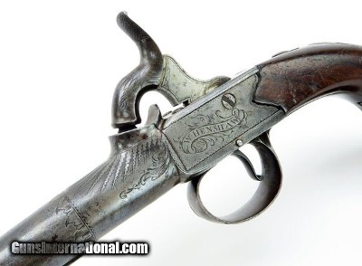 "British Large Queen Anne Percussion Pistol by W. Henshaw (AH3772)" - Image 3 of 9