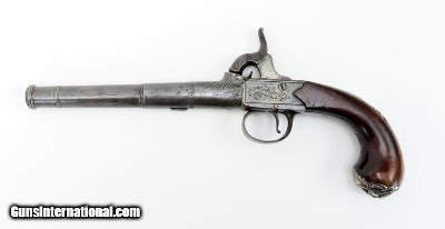 "British Large Queen Anne Percussion Pistol by W. Henshaw (AH3772)"
