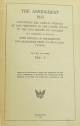 "Book: “Abridgment Message and Documents 1915, Vol. 1 and Vol. 2" (BK387)"