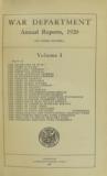 "Book: “U.S. War Department Annual Report 1920, Vol 1" (BK386)" - 1 of 3