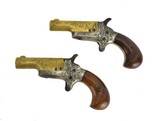 "Beautiful Cased Pair of Factory Engraved Colt No. 3 Derringers (C14513)" - 2 of 11