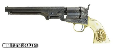 "Inscribed Factory Engraved Colt 1851 Navy with Carved Mexican Eagle Ivory Grips (C14631) DTX"