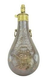 Batty Martial Peace Powder Flask Dated 1857 (MM1185) - 1 of 3