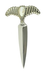 "Hank Ishara Custom Double Edge Push Dagger with Mother of Pearl (K2162)" - 2 of 6