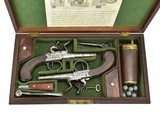 Cased Pair of English Turn-Off Barrel Flintlock Pistols (AH5234) - 1 of 9