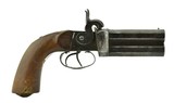 Large 60 Caliber Double Barrel Percussion Pistol. (AH5304) - 1 of 5
