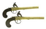 "Pair of British Brass Barrel Pistols Converted from Flintlocks. (AH5391)"