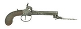 British Percussion Muff Pistol with Folding Bayonet (AH5494) - 4 of 4